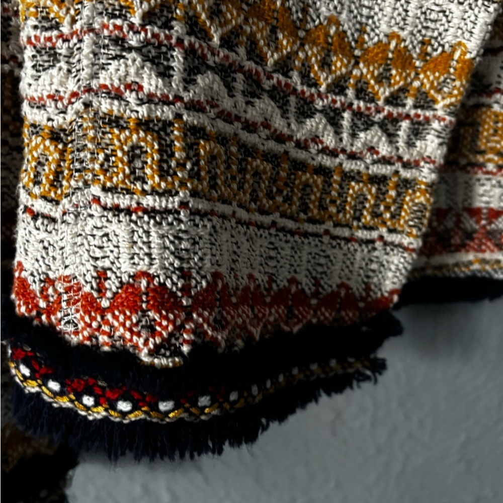 ZARA TRF Cropped Tweed Jacket Multicolor Open Front Cotton Blend Small - Picture 12 of 12